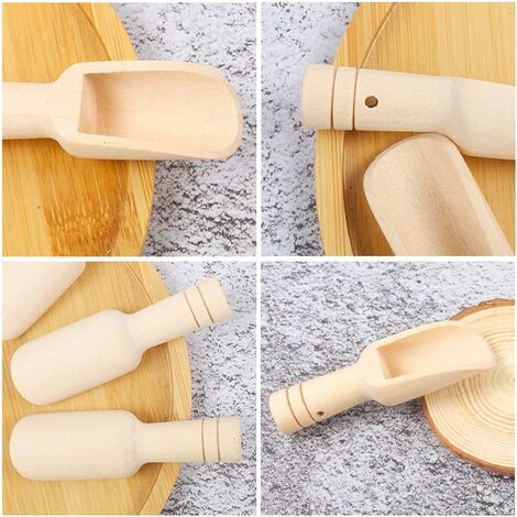 3 Inch Mini Bath Salt Spoon, Wooden Candy Spoon, Washing Powder