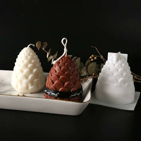 3D Christmas Pine Cone Silicone Candle Molds Beeswax Candles Making Mold DIY