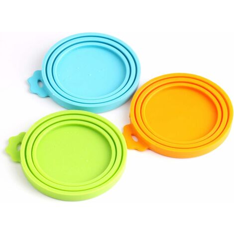 Plastic lids for shop cans of dog food