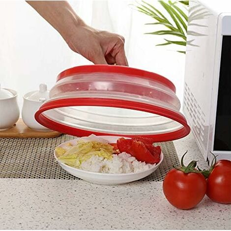 Collapsible Microwave Splatter Cover for Food,Kitchen Dish Bowl Plate Lid Can Be Hung,Dishwasher-Safe,Fruit Drainer Basket,BPA-Free,Gray, Size: 1 Pack