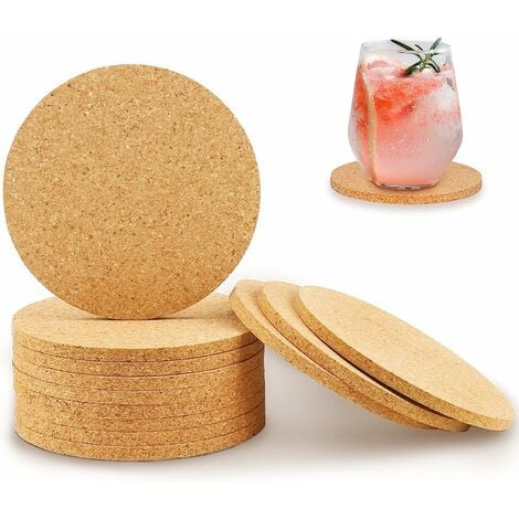 6pcs, Cork Coasters, Drink Cork Coasters For Drink Absorption, Coffee Table  Wooden Table Coasters, Tabletop Protection Bar Home Kitchen Decorative Coa
