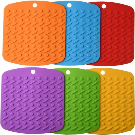 Silicone Trivets - 9 X 12 Silicone Potholder [2 Set ] Silicone Pot Holders  - Spoon Rest - Kitchen Table Mat - Hot Pads - Large Coasters (black)