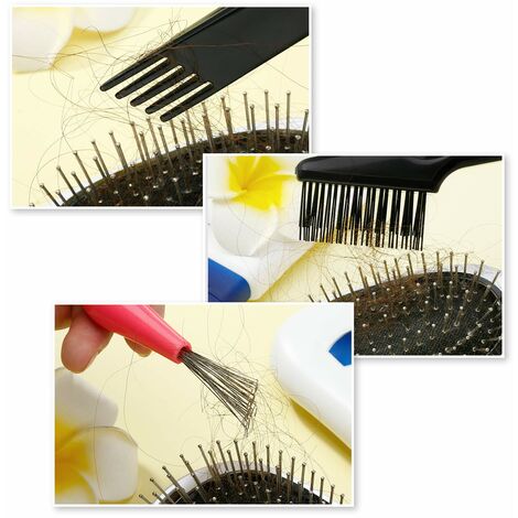 4Pcs Hair Brush Cleaning Tool Comb Cleaning Hairbrush Hair Brush Cleaner  Rake for Removing Dirt Home and Salon Use