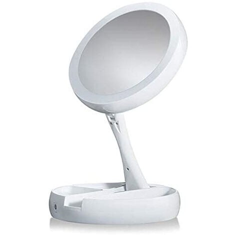 Led Lit Travel Makeup Mirror 1x 2x Magnifying Compact Mirror