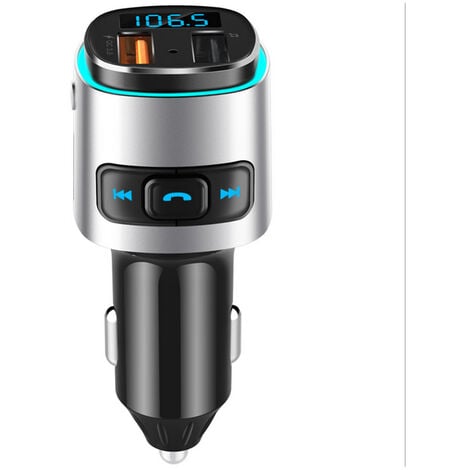 Bluetooth Fm Transmitter, 4 In 1 Mp3 Player Car Adapter Fm Radio Transmitter  Handsfree Kit Qc3.0 Usb Car Charger, With 1.8 Color Screen, Aux Input An