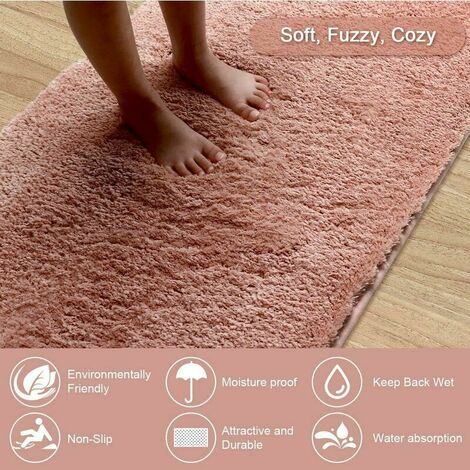 1 pcs Plush Chenille Bathroom Rug: Extra Soft Shaggy Bath Mat - Non-Slip,  Water Absorbent, Thick & Durable - Machine Washable - 24x17 Inches