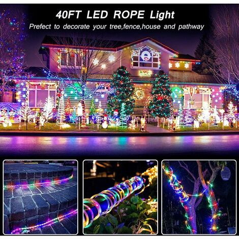 Camping Tent String Lights, 8 Flashing Modes Colorful LED Decorative  Camping Tent Rope Lights Battery Operated with Remote Control, 40 ft  Outdoor