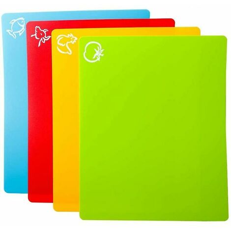 6pcs/set Cutting Board Mats Flexible Plastic Non-slip Rectangle