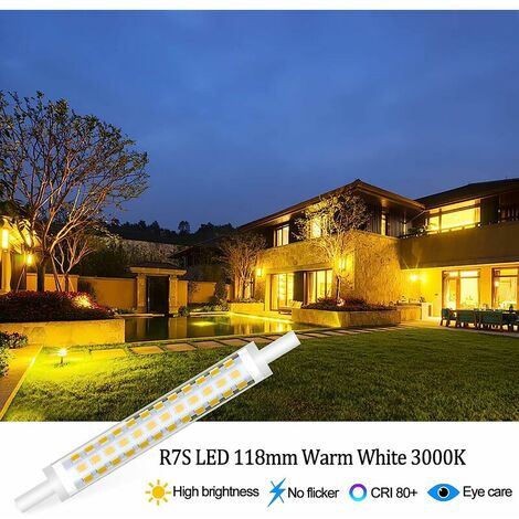 R7s LED 118mm Warm White 3000K, 10w Dimmable R7s LED bulbs 1000LM AC  220-240V, equivalent