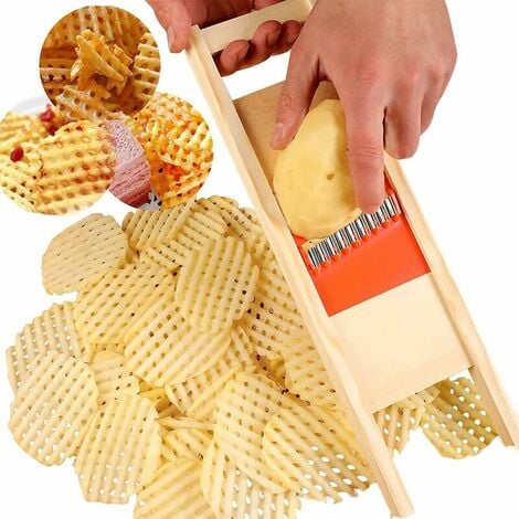 Stainless Steel Potato Chip Cutter Wave Knife Wavy Edge Slicer Blade  Corrugated Cutter Potato Wedge Cutter Wave Edge Fruit Slicer Kitchen Tool