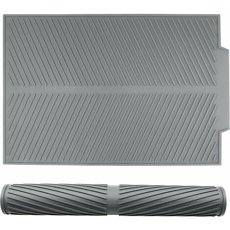 Folding Draining Mat, 43x33cm Silicone Draining Board Mats Dish