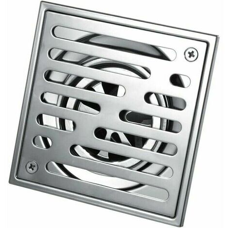 6 inch Polished Stainless Steel Square Shower Drain with Hair Trap Set (2 Designs)