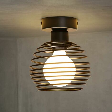 Retro Ceiling Light Industrial Ceiling Light - Vintage Black Wrought ...