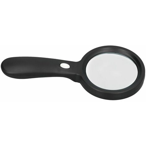 LED Magnifying Glass Black Round 10x Hand Held Magnifier with Light for ...