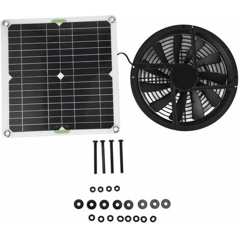 Solar Panel Fan Kit 10in 100W Waterproof Solar Panel Round