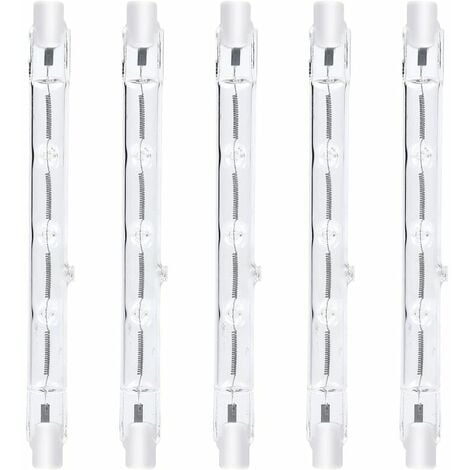 118mm R7s Dimmable Halogen Pencil Light Bulb 300W Warm White 2800K R7s  Linear 3000lm AC220-240V J118 Linear Halogen Floodlight for Landscape,  Security, Streetlight (5pcs) [Energy Class A++]