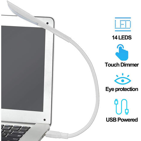 Touch Dimmable LED USB Light, USB Laptop Light, Flexible Keyboard Light for  Computer, 3-Level Adjustable