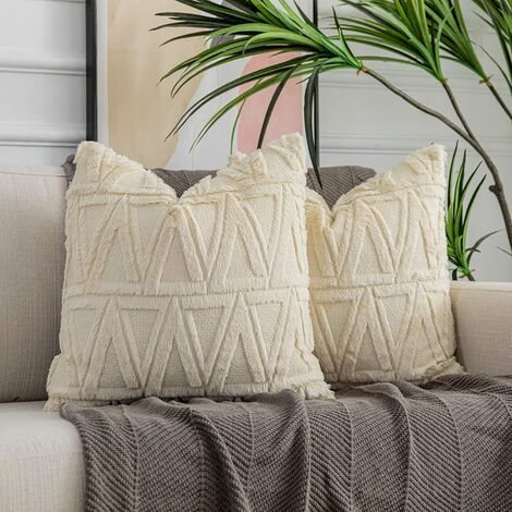 Set of 4 Decorative Throw Pillow Covers 18x18 in Outdoor Farmhouse Decor  Living Room Boho Outdoor Pillows Case Oillows soft Aesthetic Throw Pillows