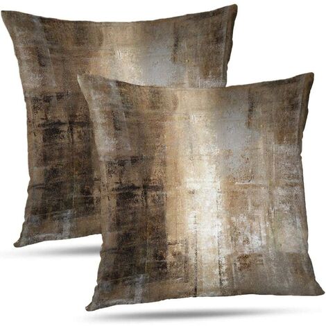 Deconovo Faux Linen Outdoor Pillow Cover DecorativeThrow Pillow Covers for  Bed Pillow 18 x 18 inch Taupe Set of 4 No Pillow Insert 