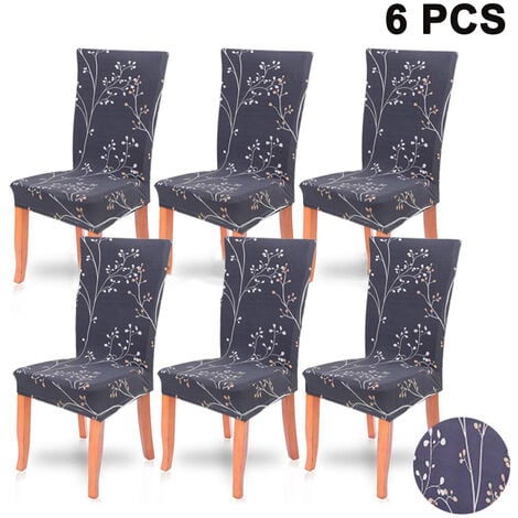 6 Pack Super Fit Stretch Removable Washable Short Dining Chair