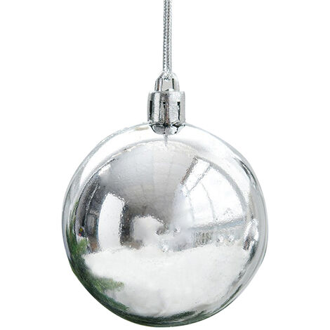 shiny silver christmas ball ornaments