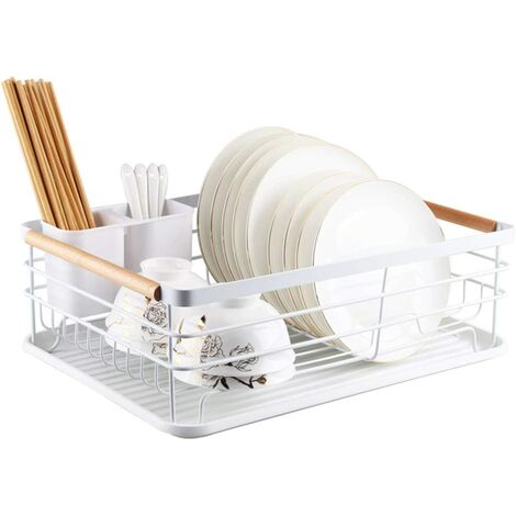 Livingandhome 3 Tier Kitchen Dish Drainer Rack Dish Drying Rack with  Cutlery Holder Dryer Tray