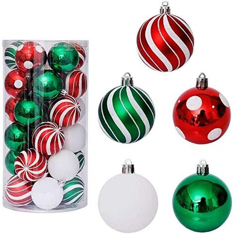 red and green christmas ball ornaments