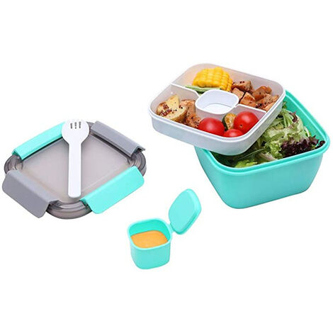 1pc Double Layers Divided Lunch Box Set With 1400ml Capacity Made Of Pp  Material, Portable Insulated Food Container Suitable For Office Workers,  Outdoor Activities And Students