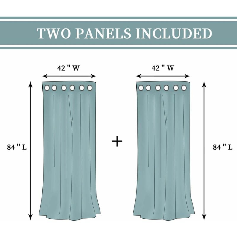 Thermal Insulated 100% Blackout Curtains for Bedroom with Black