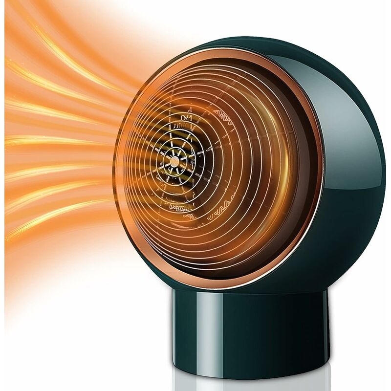 Desktop Heater Indoor Space Heater 500W Small Portable Energy Saving Quiet Tabletop  Heater Suitable for Indoor Home and Office Use, with Safety Power Switch  (Green)