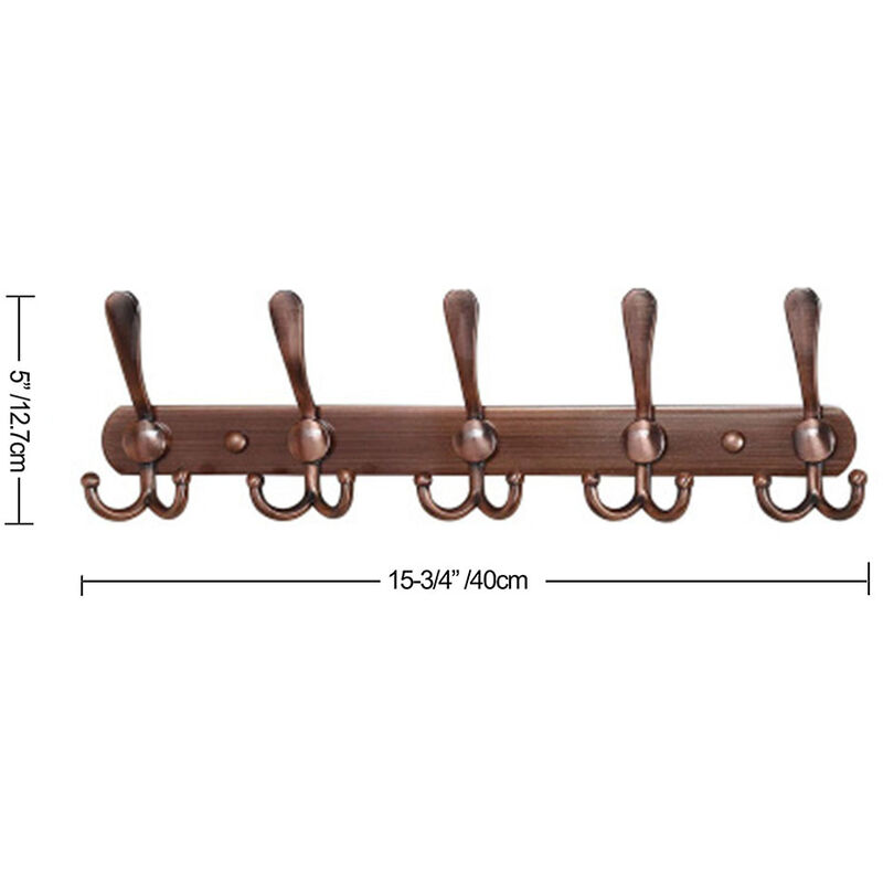 Wall Mounted Coat Rack with 4 Movable Hooks, Coat Hooks Wall Hook