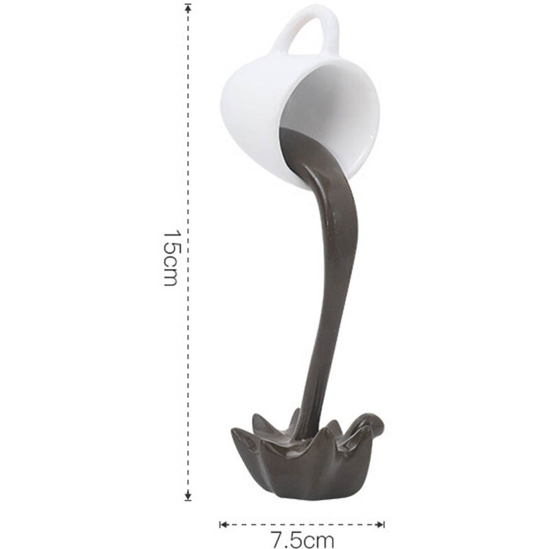 Floating Coffee Cup Sculptures Pouring Liquid Mug 3D Art Ornaments