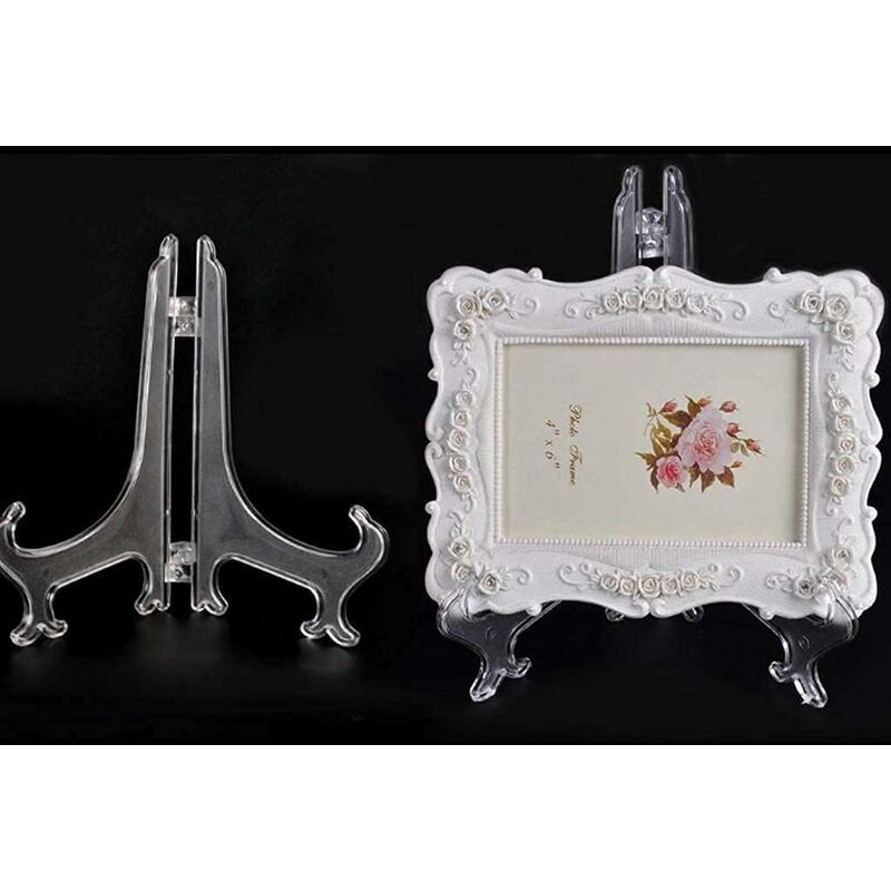 4pcs Plate Stands for Display Plate Holder Display Stand Metal Frame Holder  Stand for Picture, Decorative Plate, Book, Photo Easel