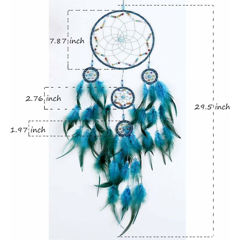 Dream Catchers Tree of Life with Handmade Feather Native American Blue  Dreamcatcher for Kids Boys Bedroom Wall Hanging Decor Nursery Wall Art  Ornament