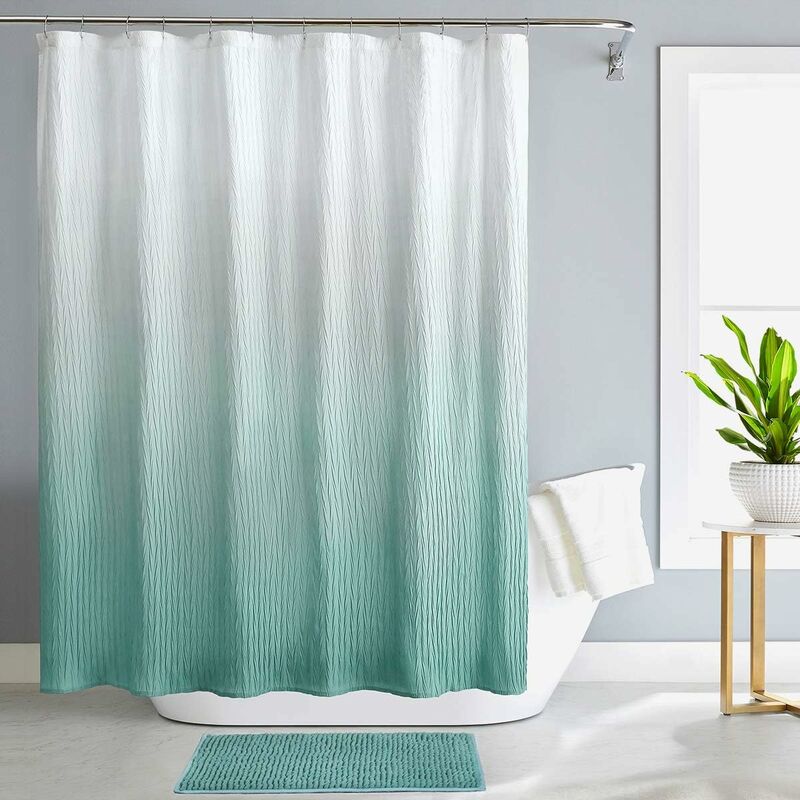 Brown Shower Curtain Brown and White Reeple Ombre Shower Curtain Textured  Fabric Waterproof Shower Curtains with 12 Hooks for Bathroom Machine Wash