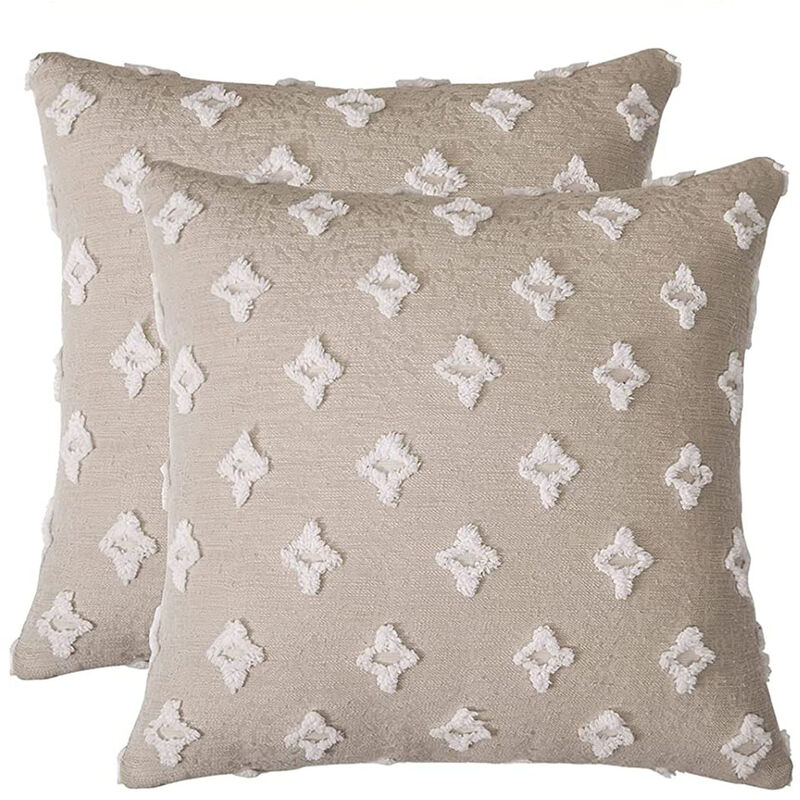 Throw Pillows, Rhombic Jacquard Pillow With Insert, Soft Square