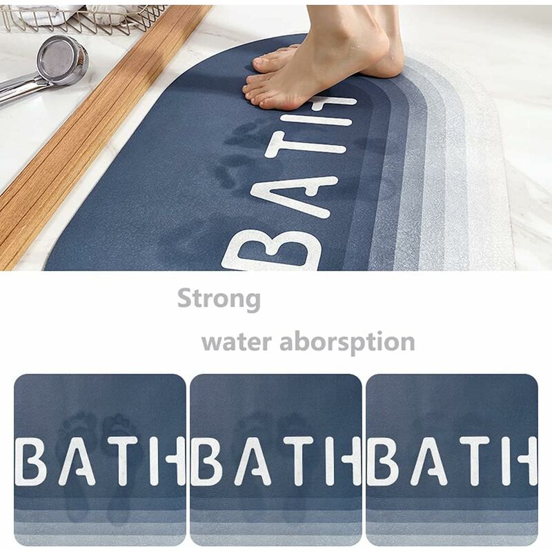 Green Water Absorbent Bath Mat Easy To Clean Bathroom Rug Napa