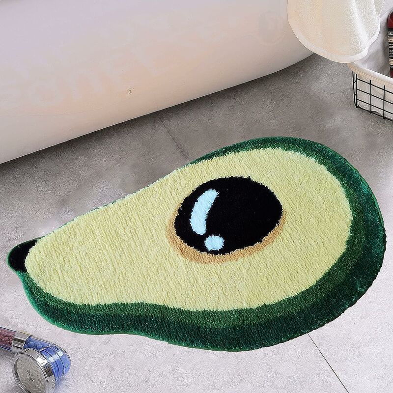 Kids Bathroom Rug, Cute Avocado Small Bath Rug 20x31.5Non Slip Absorbent Bathroom  Mat