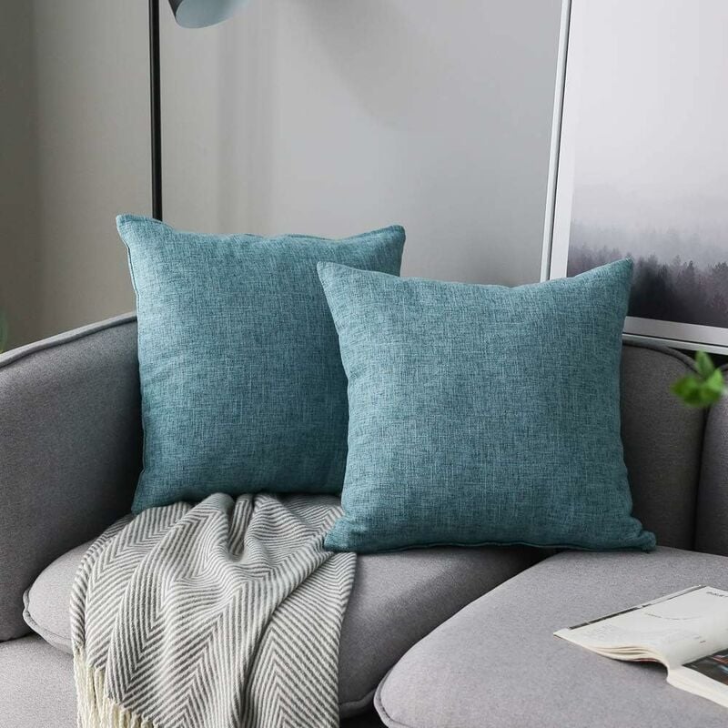 Farmhouse Set of 4 Decorative Throw Pillow Solid Color 12 inch x 20 inch Tahitian Tide Lumbar for Couch, Bedding, Size: 12 x 20, Blue