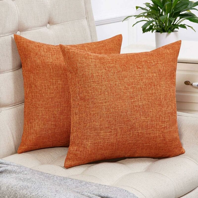 Rustic orange shop throw pillows