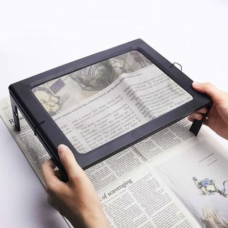 Magnifying Glass with Light, Folding Handheld 3X Large Rectangle Lighted  Magnifier with Dimmable LED for Macular Degeneration Seniors Reading  Newspaper, Books, Lighted Gift for Low Visions