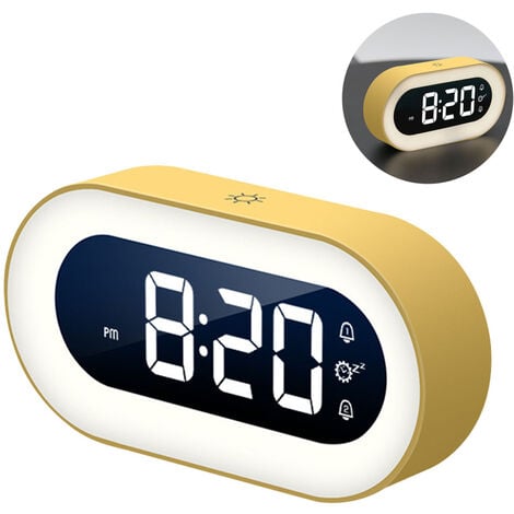 Small Colorful LED Digital Alarm Clock with Snooze, Simple to