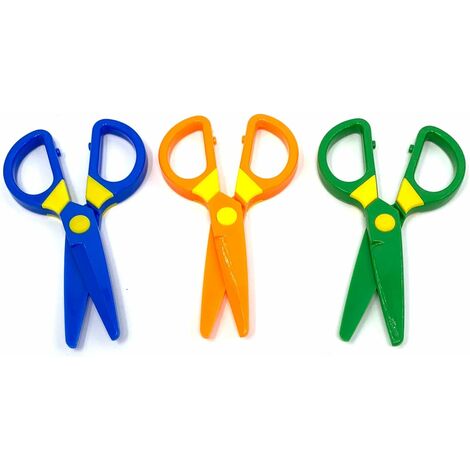 3PCS Kids Plastic Toddler Scissors - Safety Scissors Training Kids Scissors  Preschool Training Scissors & Craft Scissors (3 Pieces) Kids Paper Cuts (60  Sheets)