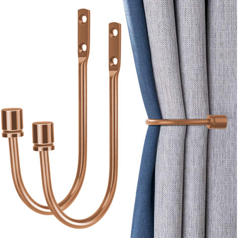 2 Pcs Metal Curtain Holdbacks, Decorative Wall Mounted Drapery Tiebacks  with Screws, Heavy Duty Window Treatment Holdbacks for Home Decor-Red  ancient