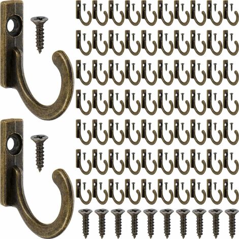 100 Pieces Wall Single Hook Robe Hooks Coat Hooks and 110 Pieces