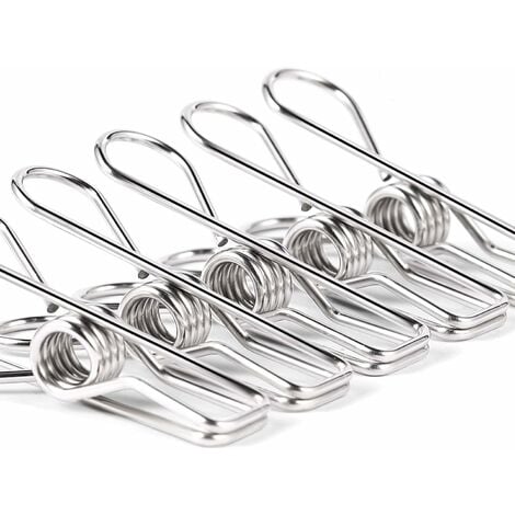 Clothes Pegs for Clothes Pegs - 28 Pack Multi-Function Stainless Steel  Heavy Duty Metal Wire Clothes Pegs Utility Pegs Clothes Pegs Clothesline  Clips Outdoor Kitchen Food Bag (Silver)