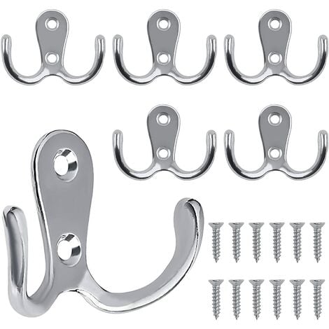 Set of 20 metal coat hooks wall hooks with screws wall hooks for kitchen  bathroom cupboard