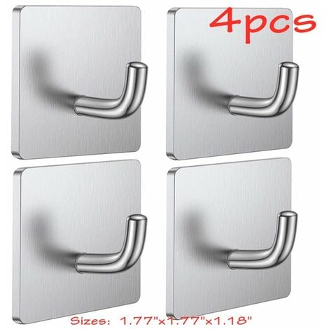 Rope Towel Hooks with Super Strong Stainless Steel Hooks for Home, Kitchen,  Bathroom, Heavy Duty Wall Mounted Coat Rack - (Set of 4)