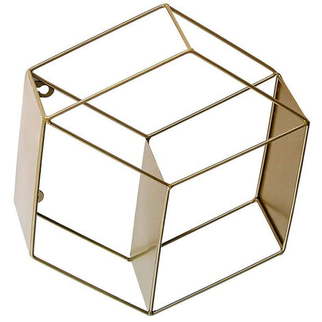 Rivet modern hexagon honeycomb floating on sale wall shelf unit with glass shelves