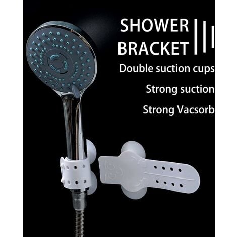 Silicone Suction Cup Two Cup Shower Head Holder Handheld Shower Head Holder  Adjustable Shower Holder Removable